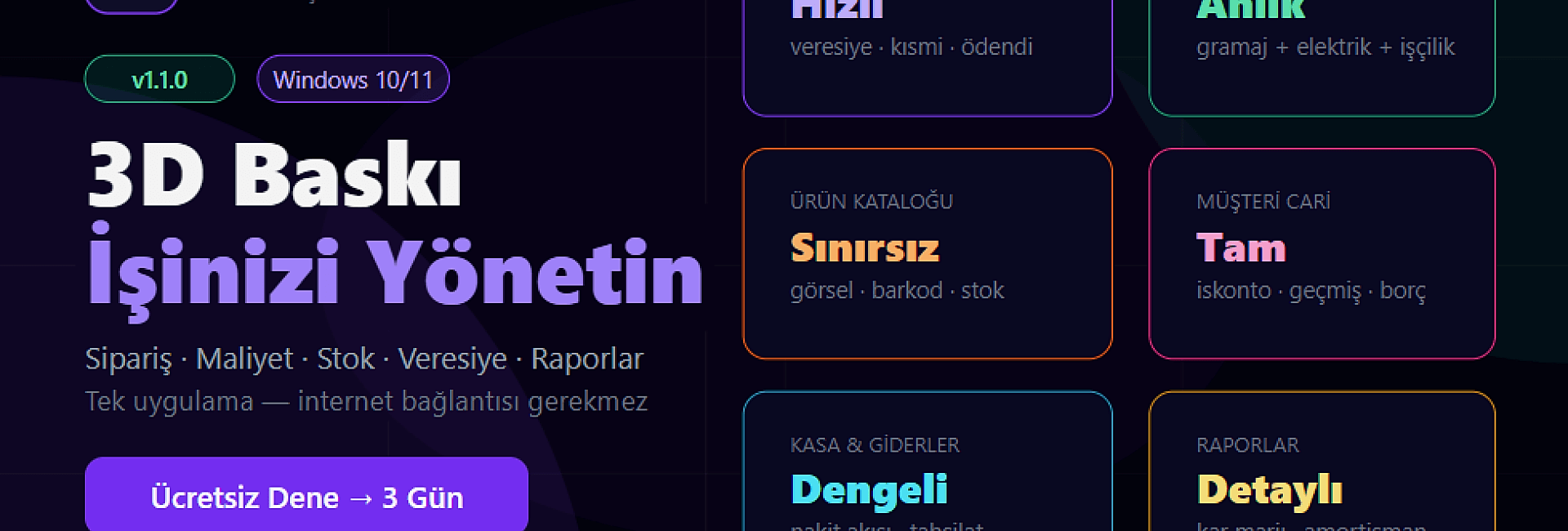3D Baskı Yönetim Paneli yeni sürüm